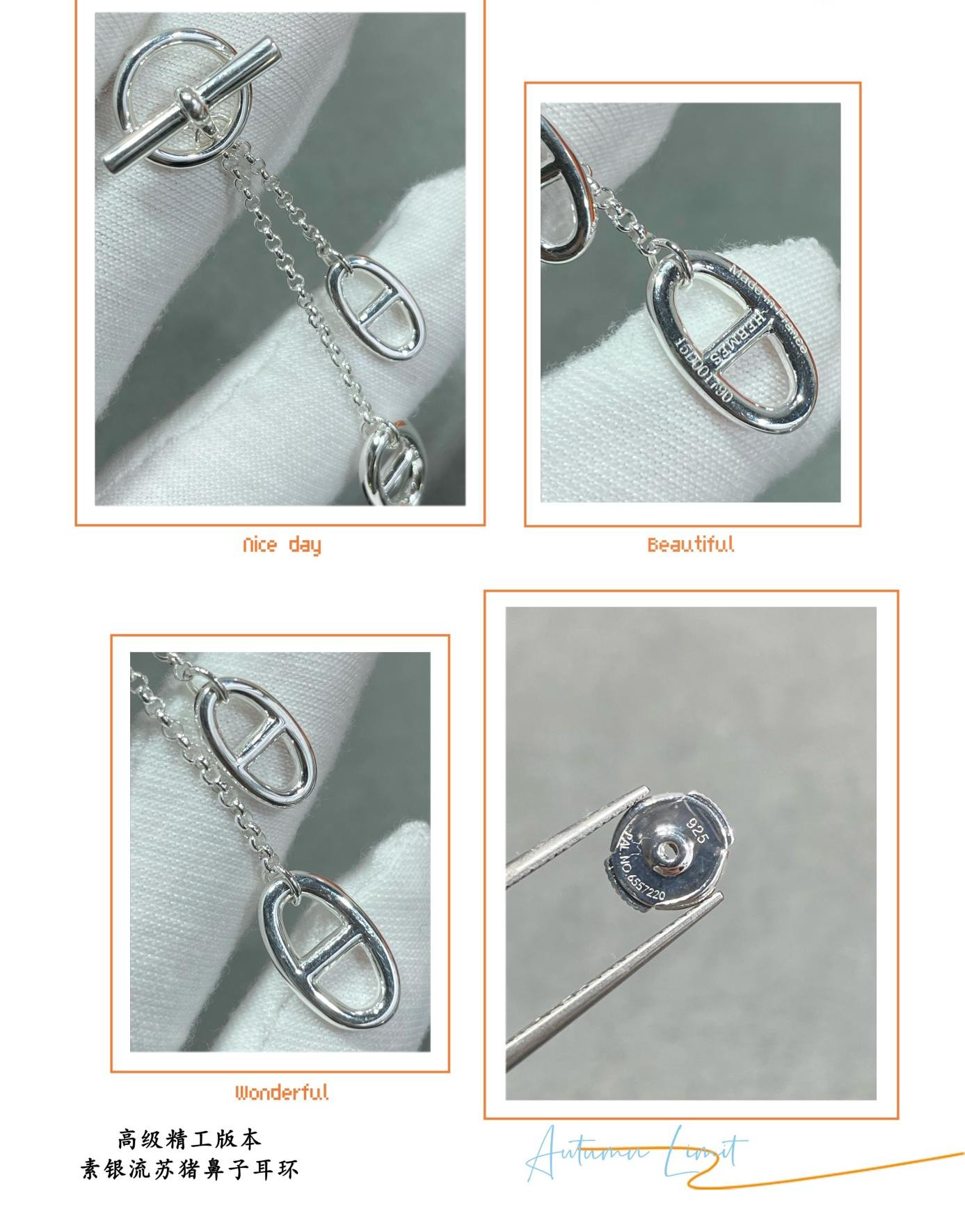 H**me5 sterling silver h tassel earrings