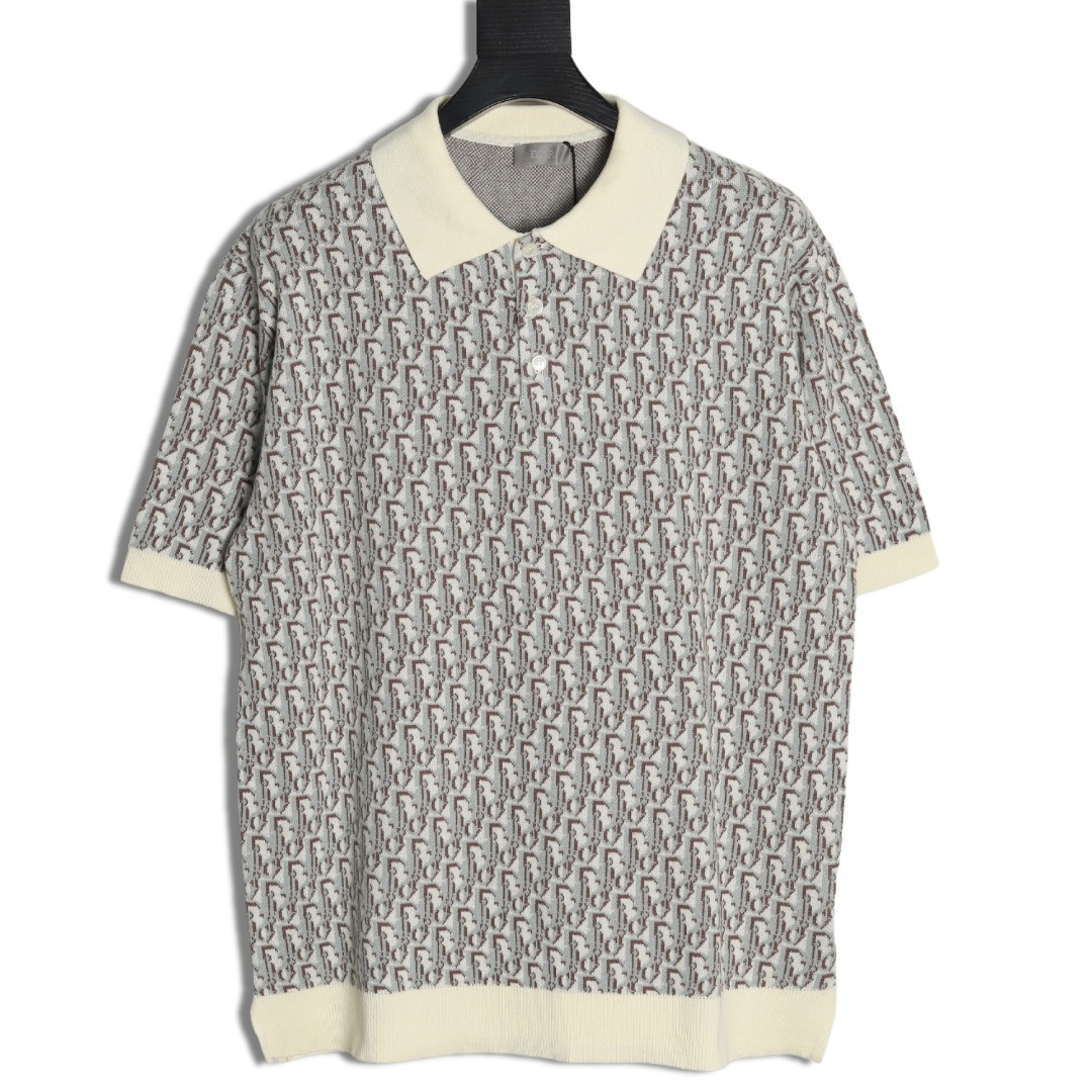 D*or knitting short-sleeved polo shirt