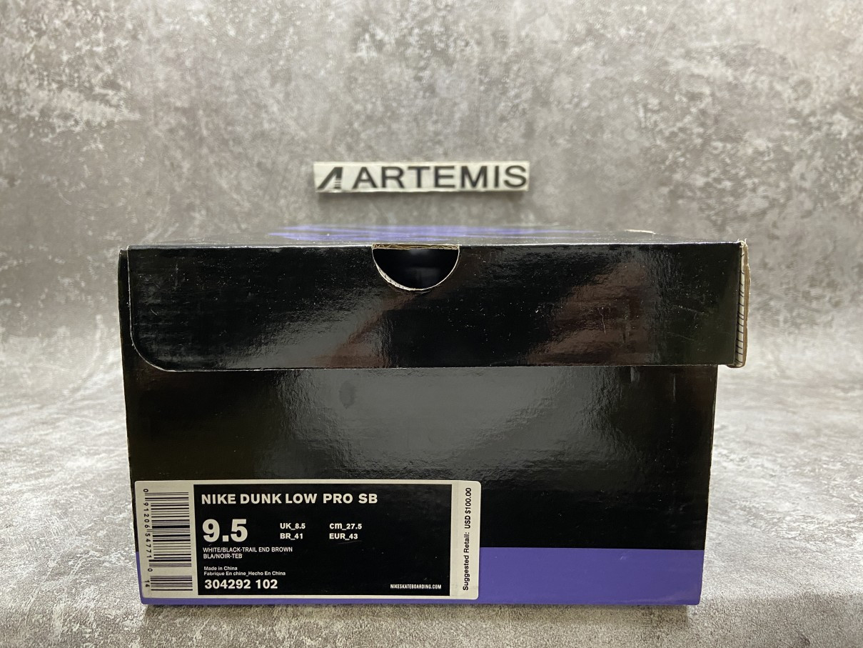 Nike SB Dunk Low White Black Trail End Brown