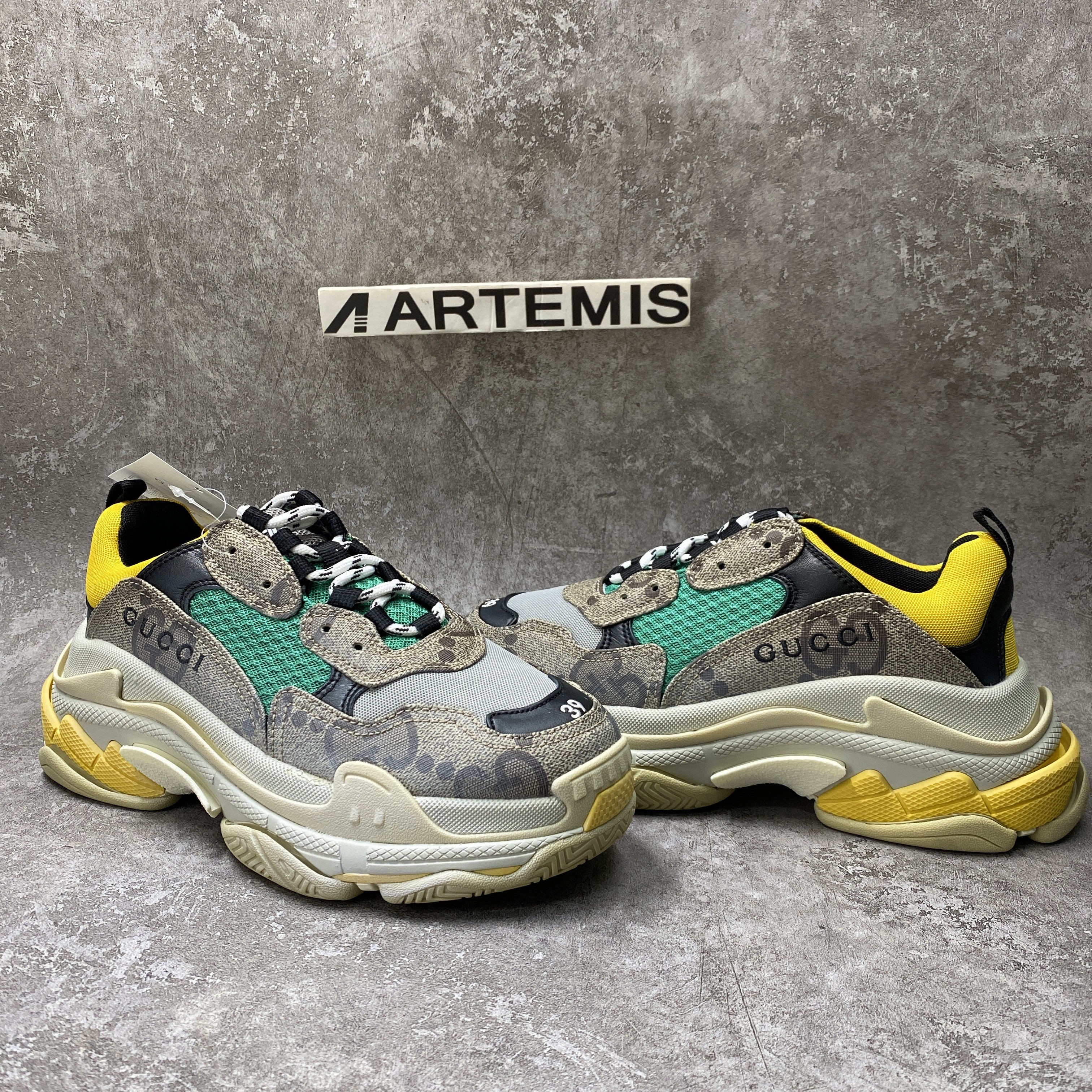 Balenciga x G The Hacker Project Triple Beige Green Yellow