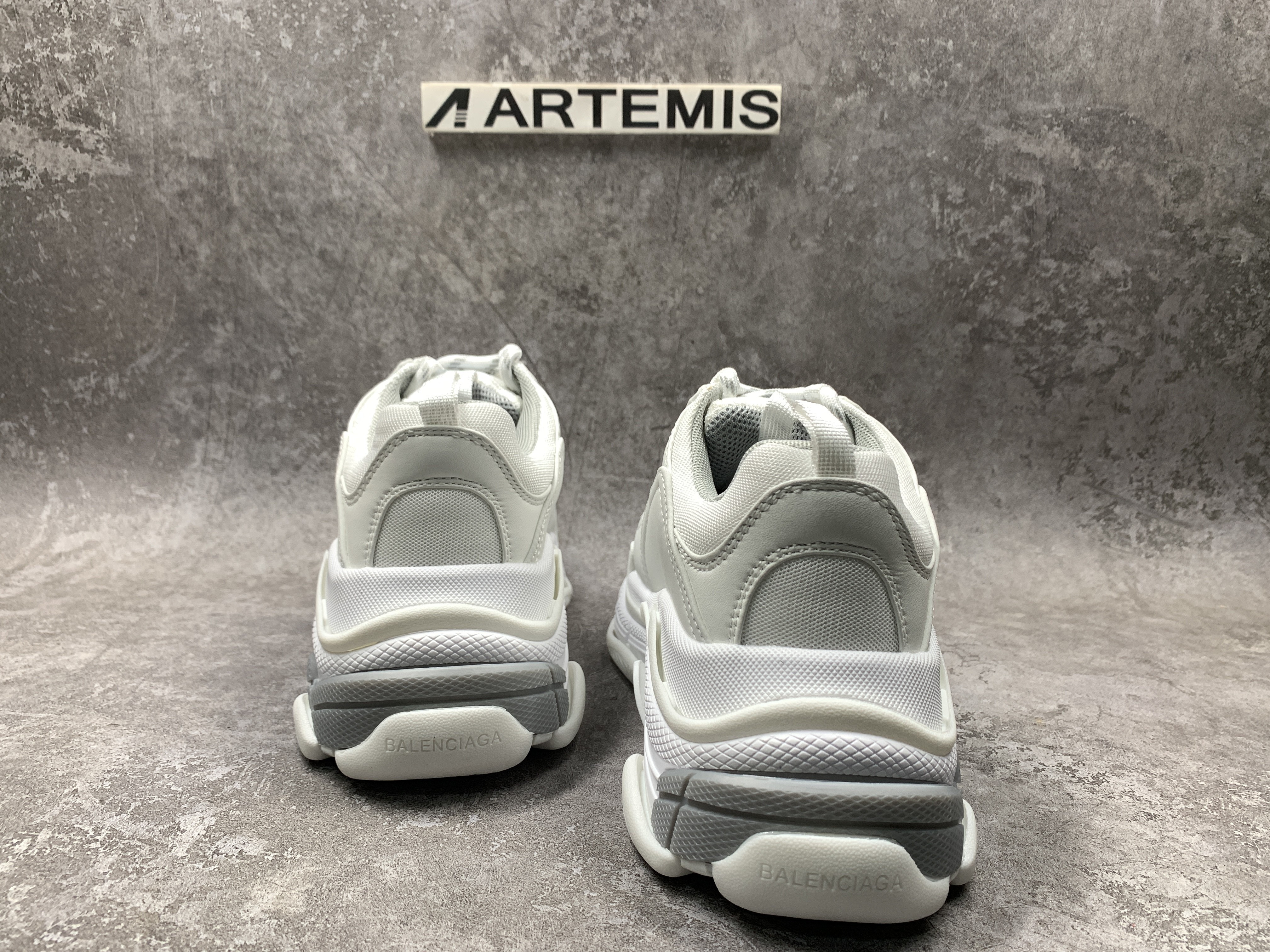 Balenciga Triple S Sneaker White and Metal Grey