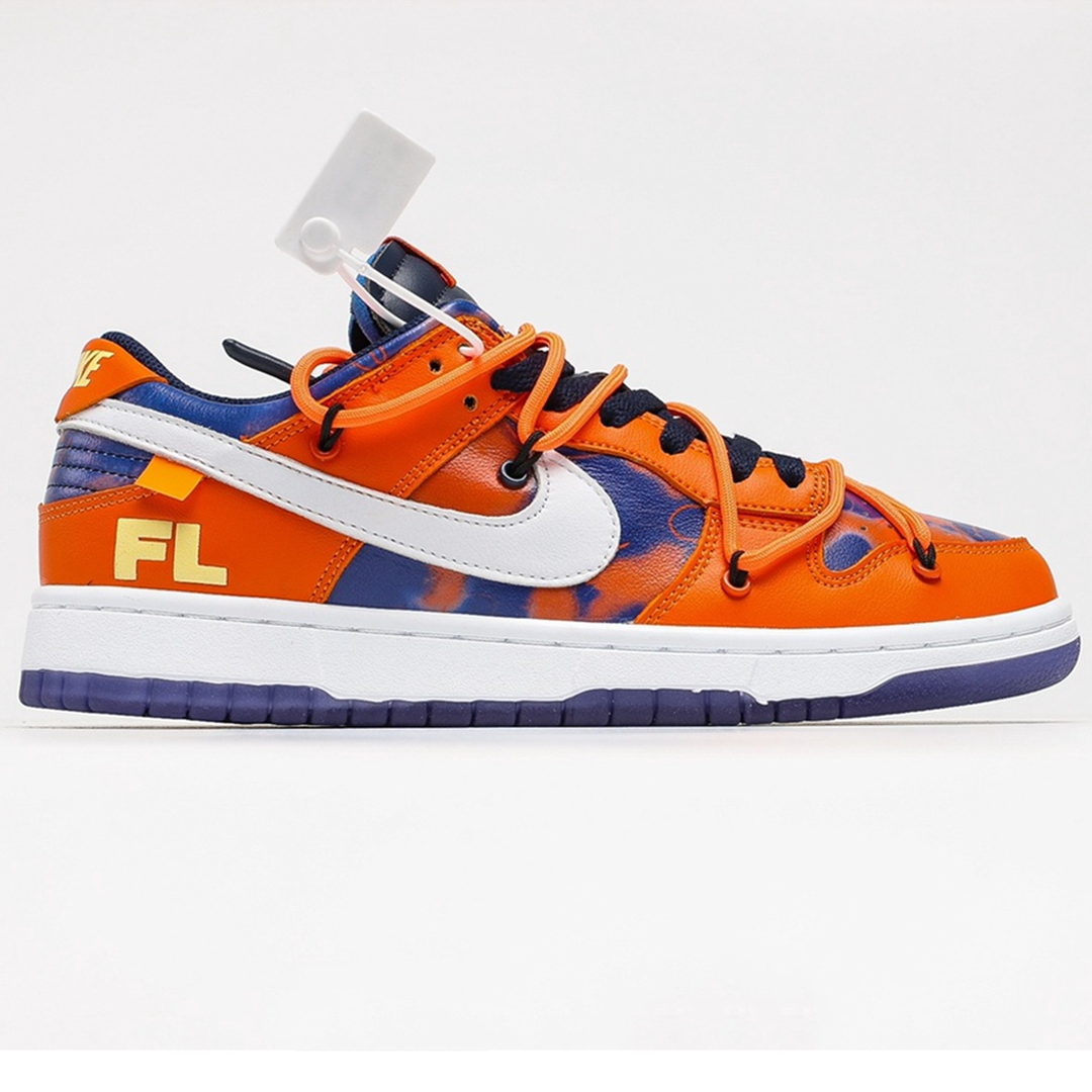 OFF WHITE x Nike Dunk Low x FL Orange Navy Blue White