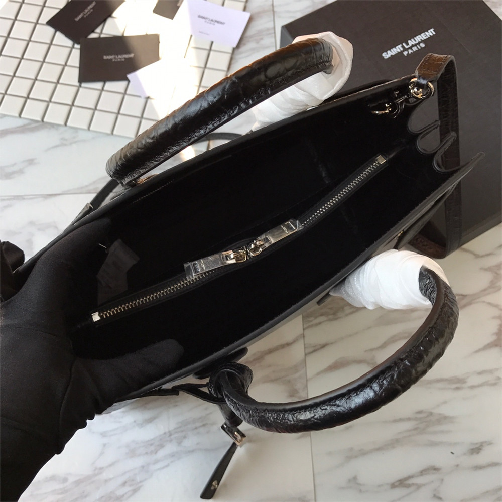 Y*L sac de jour small in matte crocodile embossed leather