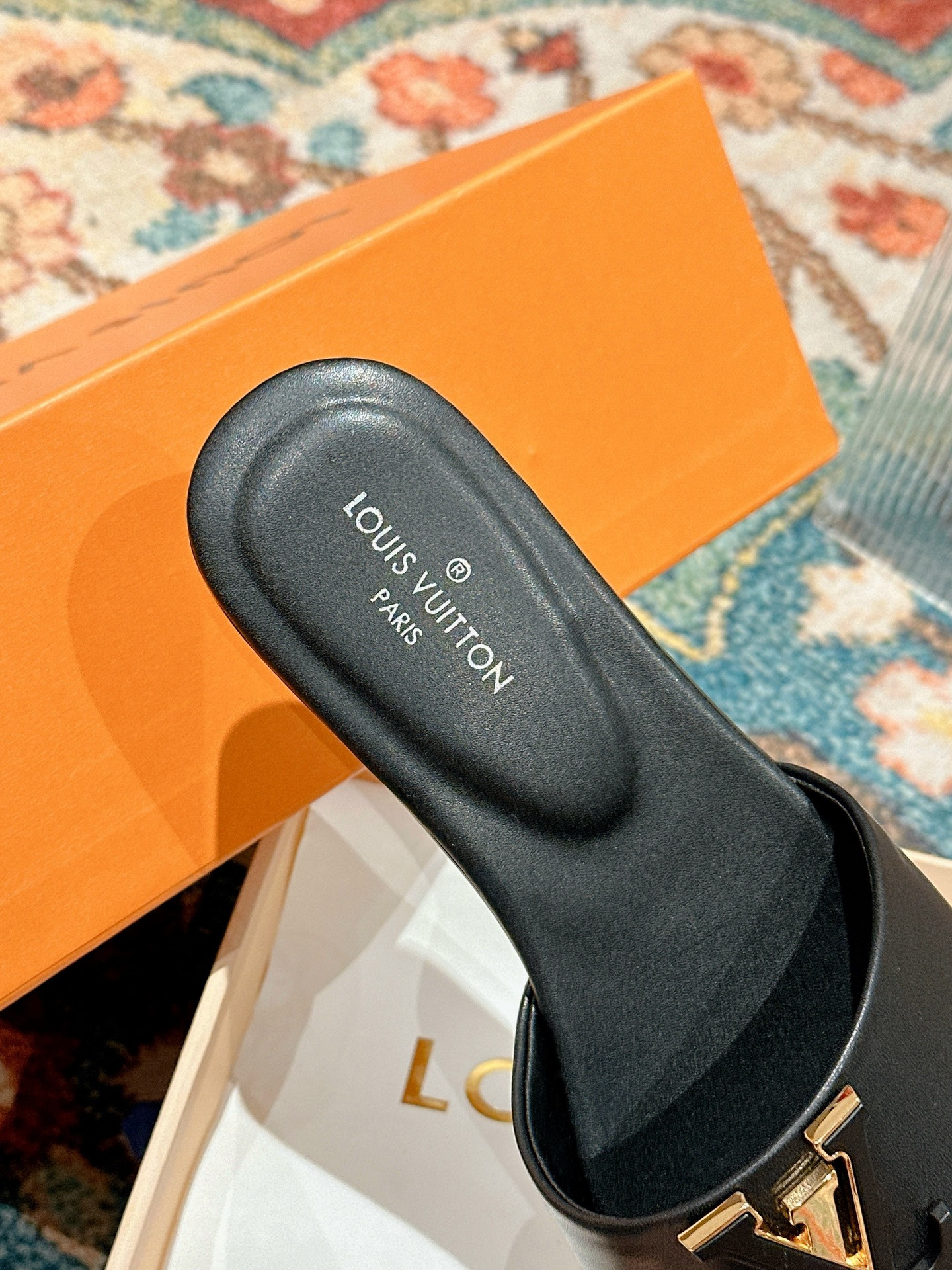 UA LV Capri Flat Mule Black