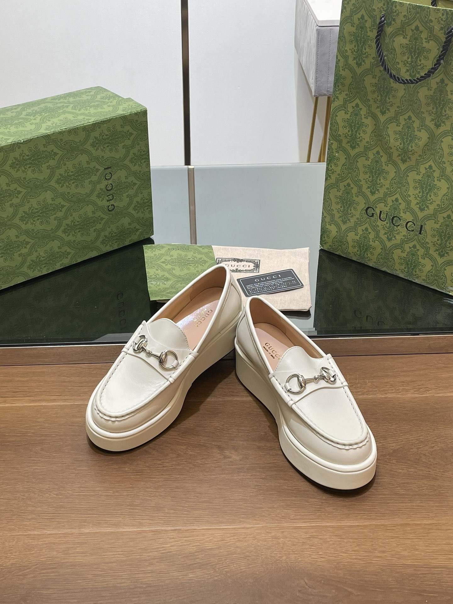 ua G*u*i horsebit wedge loafer