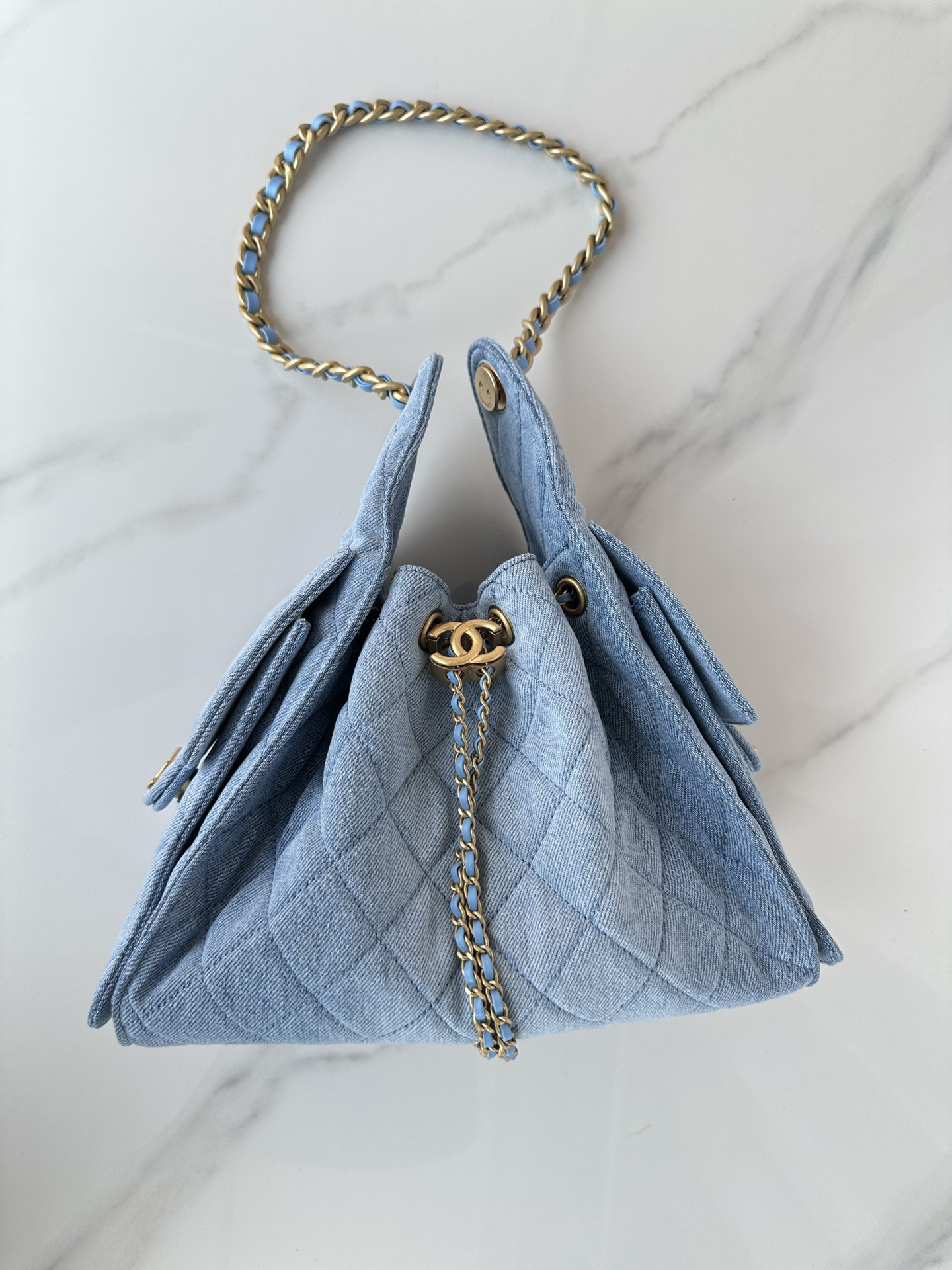 Ch*el 25 small bucket hobo handbag as5293 30x26x14cm