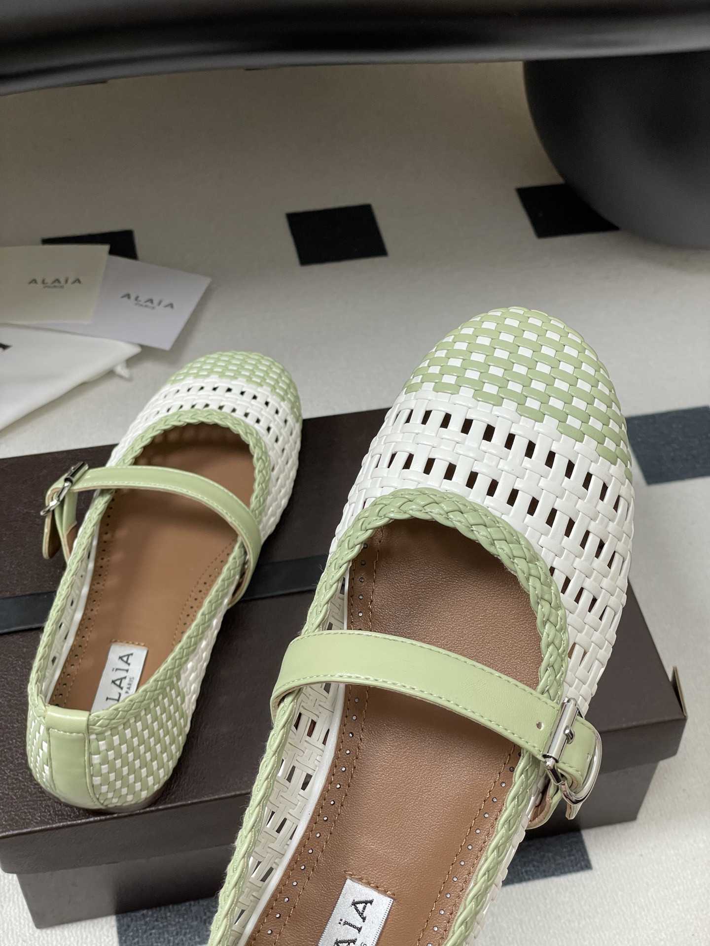 UA Alaïa Hollow Woven Mary Jane Flats(Customized Size 7-10 days production time)