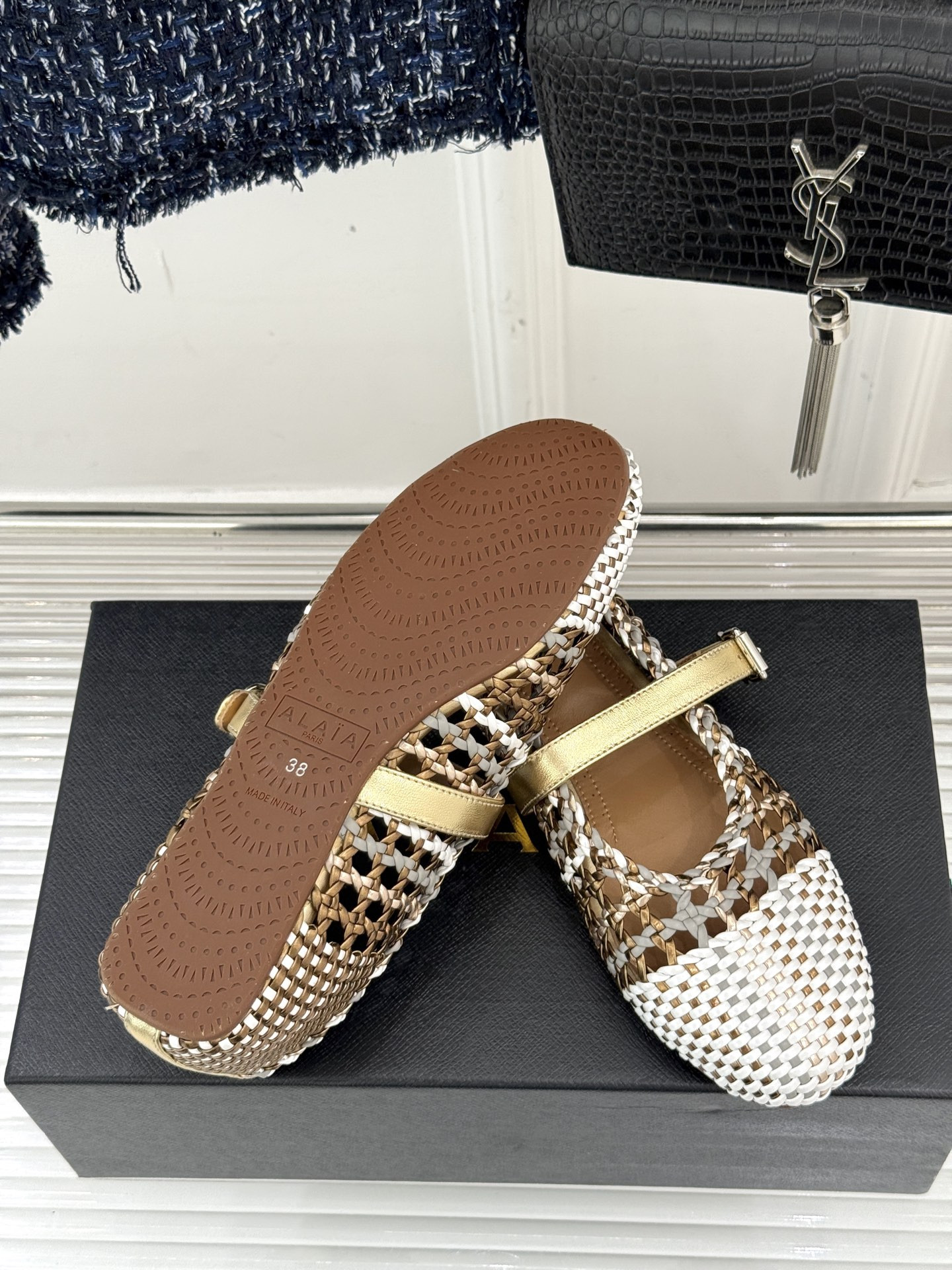 UA Alaïa Hollow Woven Mary Jane Flats(Customized Size 7-10 days production time)